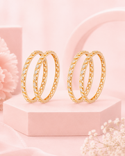 Premium Rose Gold AD Bangle Set | Stylish Diamond Look Partywear Kangan (Pack of 4)