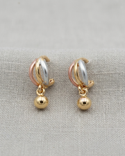 Stylish Fancy Three-Tone Partywear Balis / Traditional Ball Drop Earrings for Women