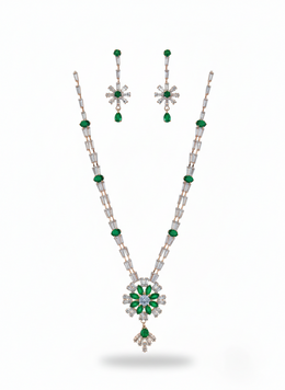 Stylish Emerald Bridal Necklace Set – Fancy Wedding Partywear Jewellery