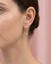 Stylish Fancy Three-Tone Partywear Balis / Traditional Ball Drop Earrings for Women