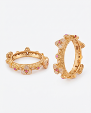 Traditional Gold Plated Ruby & White Stone Studded Openable Kadas | Ethnic Designer Artificial Jewelry Bangles for Women | Pack of 2