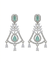 Fancy Stylish Mint Green Partywear Earrings | New Design Chandelier Earrings