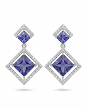 Stylish Purple Diamond-Cut Fancy Earrings | Trendy Partywear Dangles