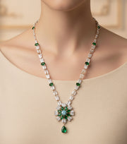 Stylish Emerald Bridal Necklace Set – Fancy Wedding Partywear Jewellery