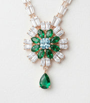 Stylish Emerald Bridal Necklace Set – Fancy Wedding Partywear Jewellery