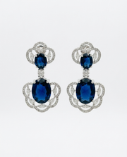 Stylish Royal Blue Crystal Earrings | Fancy Partywear Blue Drop Earrings | #Trending Blue Earrings