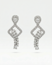Fancy Stylish American Diamond Earrings | Partywear Silver Earrings | New Design Dangler