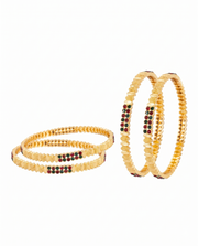 Fancy Sparkling Dual-Tone Gold Plated Bangle Set (Pack of 4)