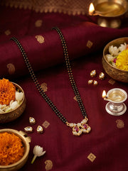 Fancy Maroon Stone Double Chain Mangalsutra – Stylish Traditional Look