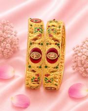 Stylish Fancy Elephant Meenakari Kada Bangles (Set of 2) – Partywear Jewellery