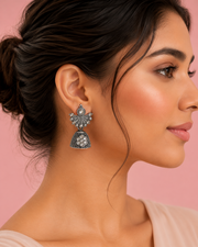 Fancy Stylish Oxidized Jhumka Earrings | Traditional Partywear Kundan Jhumki