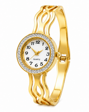 Fancy Stylish Gold Bangle Watch for Women | Partywear Bracelet Ghadi | Trending Gold-Plated Watch