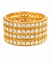 Traditional Gold Plated Kundan Bangle Set of 4 for Women & Girls