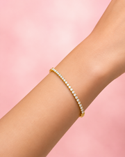 Fancy Golden American Diamond Partywear Bracelet / Tennis Bracelet for Women