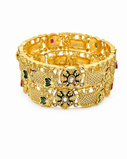 PM Aura Jewels Traditional Meenakari Gold Plated Brass Bangles (Set of 2)