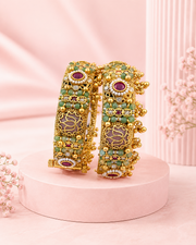 Stylish Fancy Lotus Openable Kada / Traditional Partywear Bangles Set of 2