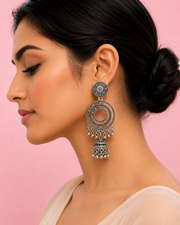 Trendy Oxidized Silver Fancy Jhumka | Stylish Partywear Chandbali Earrings | #Trending Jewelry