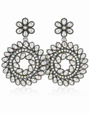 Fancy Oxidized Silver Mirror-Work Chandbali | Stylish Partywear Earrings for Women | Trending Ethnic Earrings