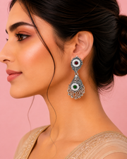 Fancy Peacock Style Oxidized Jhumka / Trending Partywear Earrings