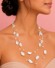 Stylish Fancy Baroque Pearl Mala | Trending Double Layered Long Necklace | Instagram Famous Jewelry