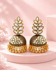 Fancy Partywear Leaf Jhumka | Trendy Shimmering Earrings for Women | Sabse Sasta & Stylish