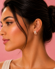 Fancy Rose Gold CZ Huggie Bali | Stylish Partywear Earrings for Women | New Design 2026