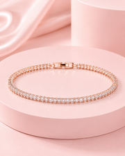 Stylish Baguette Diamond Rose Gold Bracelet | Fancy Partywear Bracelet for Women | Trending Jewelry