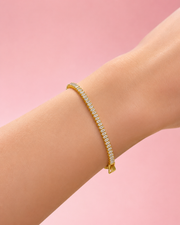 Trendy Baguette Stone Fancy Bracelet - Partywear Gold Plated Jewelry