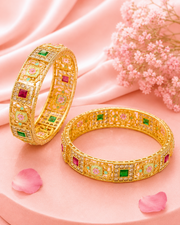 Fancy Stylish Royal Elephant Meenakari Bangles (Set of 2) - Latest Partywear Design