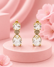 Trending Stylish Crystal Drop Earrings | Fancy Partywear Gold Plated Earrings for Women