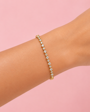 Stylish American Diamond Gold Bracelet | Fancy Partywear Stone Bracelet