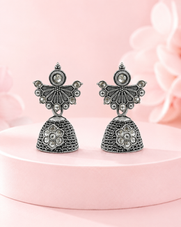 Fancy Stylish Oxidized Jhumka Earrings | Traditional Partywear Kundan Jhumki