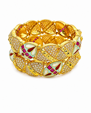 Stylish Fancy Meenakari Bridal Kada / Broad Designer Bangles (Set of 2)
