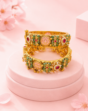 Stylish Fancy Lotus Openable Kada / Traditional Partywear Bangles Set of 2