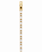 Unique Baguette Stone Fancy Gold Plated Bracelet | Stylish Partywear American Diamond Tennis Bracelet for Women