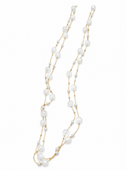 Trendy Double Layer Fancy Moti Chain | Stylish White Bead Necklace for Partywear