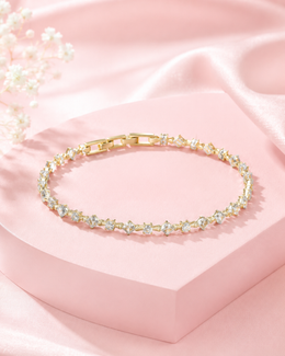 Stylish American Diamond Gold Bracelet | Fancy Partywear Stone Bracelet