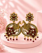 Fancy Peacock Style Antique Earrings - Latest Trendy Partywear