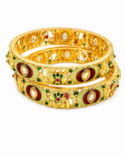 Stylish Fancy Elephant Meenakari Kada Bangles (Set of 2) – Partywear Jewellery