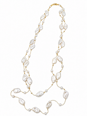 Stylish Fancy Baroque Pearl Mala | Trending Double Layered Long Necklace | Instagram Famous Jewelry