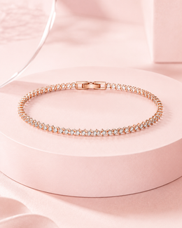 Stylish Rose Gold Marquise Fancy Bracelet | Partywear American Diamond Tennis Bracelet