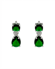 Stylish Emerald Green Partywear Earrings / Fancy Crystal Drop Earrings