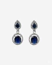 Fancy Royal Blue Sapphire Stone Earrings | Stylish Partywear Danglers