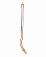 Trendy Baguette Stone Fancy Bracelet - Partywear Gold Plated Jewelry