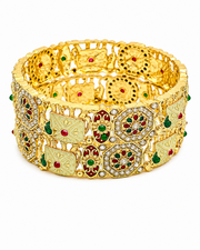 Fancy Meenakari Partywear Kada / Stylish Gold-Plated Traditional Bangles Set of 2