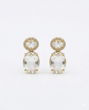 Stylish White Stone Gold Plated Fancy Earrings | Trending Partywear Drop Earrings | Sabse Sasta Sabse Accha