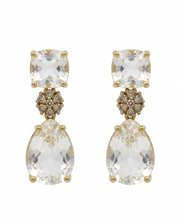 Trending Stylish Crystal Drop Earrings | Fancy Partywear Gold Plated Earrings for Women