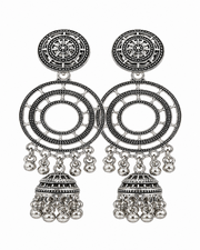 Trendy Oxidized Silver Fancy Jhumka | Stylish Partywear Chandbali Earrings | #Trending Jewelry