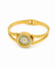 Fancy Stylish Gold Bangle Watch | Partywear Leaf Bracelet Ghadi for Women