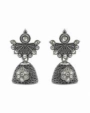 Fancy Stylish Oxidized Jhumka Earrings | Traditional Partywear Kundan Jhumki